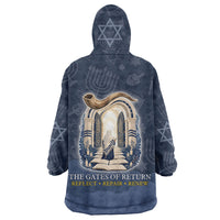 Yom Kippur Gates Of Return Wearable Blanket Hoodie Jewish High Holy Day Shofar Tallit Star Of David