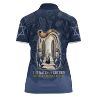 Yom Kippur Gates Of Return Women Polo Shirt Jewish High Holy Day Shofar Tallit Star Of David