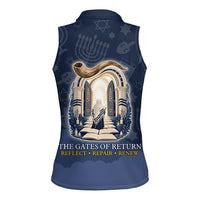 Yom Kippur Gates Of Return Women Sleeveless Polo Shirt Jewish High Holy Day Shofar Tallit Star Of David