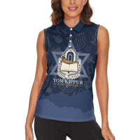 Yom Kippur Gates Of Return Women Sleeveless Polo Shirt Jewish High Holy Day Shofar Tallit Star Of David