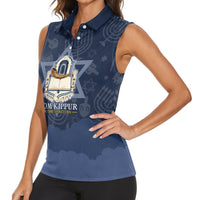 Yom Kippur Gates Of Return Women Sleeveless Polo Shirt Jewish High Holy Day Shofar Tallit Star Of David