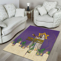 Yom Kippur Area Rug Shofar Blowing Jewish High Holy Day Tallit Star Of David