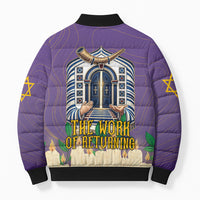 Yom Kippur Bomber Puffer Jacket Shofar Blowing Jewish High Holy Day Tallit Star Of David