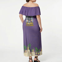 Yom Kippur Off Shoulder Maxi Dress Shofar Blowing Jewish High Holy Day Tallit Star Of David