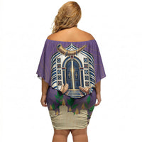 Yom Kippur Off Shoulder Short Dress Shofar Blowing Jewish High Holy Day Tallit Star Of David