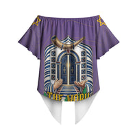 Yom Kippur Off Shoulder Wrap Waist Top Shofar Blowing Jewish High Holy Day Tallit Star Of David