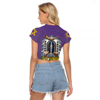 Yom Kippur Raglan Cropped T Shirt Shofar Blowing Jewish High Holy Day Tallit Star Of David