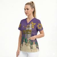 Yom Kippur Scrub Top Shofar Blowing Jewish High Holy Day Tallit Star Of David