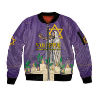 Yom Kippur Sleeve Zip Bomber Jacket Shofar Blowing Jewish High Holy Day Tallit Star Of David