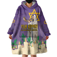 Yom Kippur Wearable Blanket Hoodie Shofar Blowing Jewish High Holy Day Tallit Star Of David