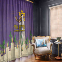 Yom Kippur Window Curtain Shofar Blowing Jewish High Holy Day Tallit Star Of David