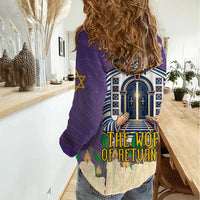 Yom Kippur Women Casual Shirt Shofar Blowing Jewish High Holy Day Tallit Star Of David