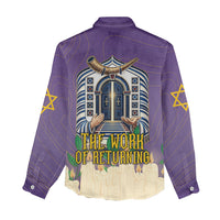 Yom Kippur Women Casual Shirt Shofar Blowing Jewish High Holy Day Tallit Star Of David