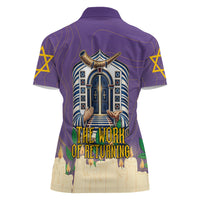 Yom Kippur Women Polo Shirt Shofar Blowing Jewish High Holy Day Tallit Star Of David