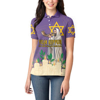 Yom Kippur Women Polo Shirt Shofar Blowing Jewish High Holy Day Tallit Star Of David