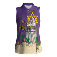 Yom Kippur Women Sleeveless Polo Shirt Shofar Blowing Jewish High Holy Day Tallit Star Of David