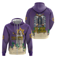 Yom Kippur Zip Hoodie Shofar Blowing Jewish High Holy Day Tallit Star Of David