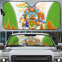 India Independence Day Auto Sun Shade Indian Landmark Peacock Mandala Cultural Heritage