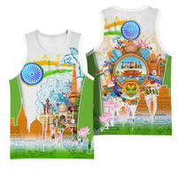 India Independence Day Basketball Jersey Indian Landmark Peacock Mandala Cultural Heritage