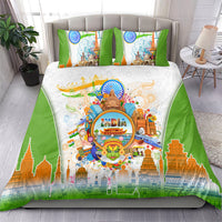 India Independence Day Bedding Set Indian Landmark Peacock Mandala Cultural Heritage