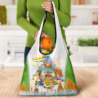 India Independence Day Grocery Bag Indian Landmark Peacock Mandala Cultural Heritage