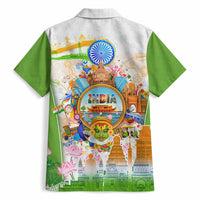 India Independence Day Hawaiian Shirt Indian Landmark Peacock Mandala Cultural Heritage