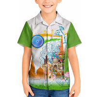 India Independence Day Hawaiian Shirt Indian Landmark Peacock Mandala Cultural Heritage