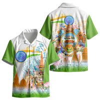 India Independence Day Kid Hawaiian Shirt Indian Landmark Peacock Mandala Cultural Heritage
