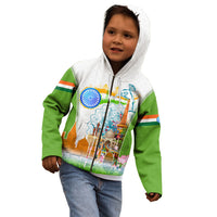 India Independence Day Kid Hoodie Indian Landmark Peacock Mandala Cultural Heritage