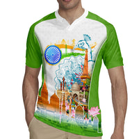 India Independence Day Rugby Jersey Indian Landmark Peacock Mandala Cultural Heritage