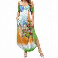 India Independence Day Summer Maxi Dress Indian Landmark Peacock Mandala Cultural Heritage