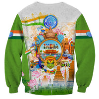India Independence Day Sweatshirt Indian Landmark Peacock Mandala Cultural Heritage