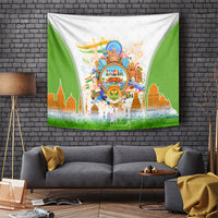 India Independence Day Tapestry Indian Landmark Peacock Mandala Cultural Heritage