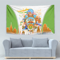India Independence Day Tapestry Indian Landmark Peacock Mandala Cultural Heritage