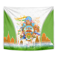 India Independence Day Tapestry Indian Landmark Peacock Mandala Cultural Heritage
