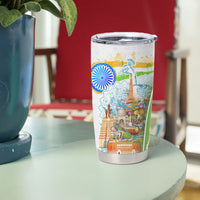 India Independence Day Tumbler Cup Indian Landmark Peacock Mandala Cultural Heritage