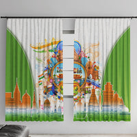 India Independence Day Window Curtain Indian Landmark Peacock Mandala Cultural Heritage