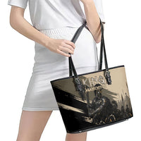 Agamemnon King Of Mycenae Leather Tote Bag Ancient Greek Warrior Armor Classic Mythology