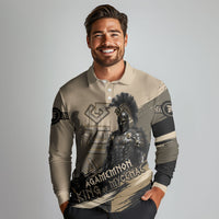 Agamemnon King Of Mycenae Long Sleeve Polo Shirt Ancient Greek Warrior Armor Classic Mythology