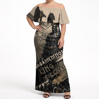 Agamemnon King Of Mycenae Off Shoulder Maxi Dress Ancient Greek Warrior Armor Classic Mythology