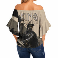 Agamemnon King Of Mycenae Off Shoulder Wrap Waist Top Ancient Greek Warrior Armor Classic Mythology