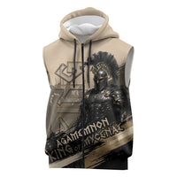 Agamemnon King Of Mycenae Sleeveless Zip Hoodie Ancient Greek Warrior Armor Classic Mythology