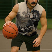 Agamemnon King Of Mycenae Sleeveless Zip Hoodie Ancient Greek Warrior Armor Classic Mythology