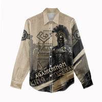 Agamemnon King Of Mycenae Women Casual Shirt Ancient Greek Warrior Armor Classic Mythology