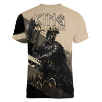Agamemnon King Of Mycenae Women V-Neck T-Shirt Ancient Greek Warrior Armor Classic Mythology