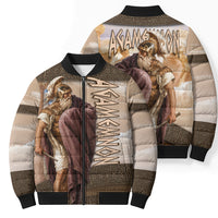 King Of Mycenae Agamemnon Bomber Puffer Jacket Ancient Greek Mythology Classic Warrior Painting