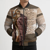 King Of Mycenae Agamemnon Bomber Puffer Jacket Ancient Greek Mythology Classic Warrior Painting