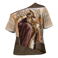 King Of Mycenae Agamemnon Cross Shoulder Shirt Ancient Greek Mythology Classic Warrior Painting