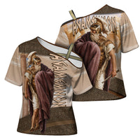 King Of Mycenae Agamemnon Cross Shoulder Shirt Ancient Greek Mythology Classic Warrior Painting