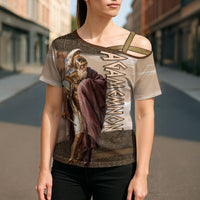 King Of Mycenae Agamemnon Cross Shoulder Shirt Ancient Greek Mythology Classic Warrior Painting